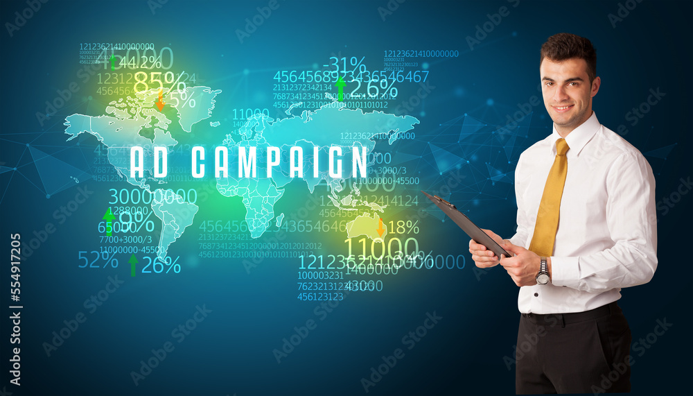 Businessman thinking about market concept Businessman thinking about market concept
