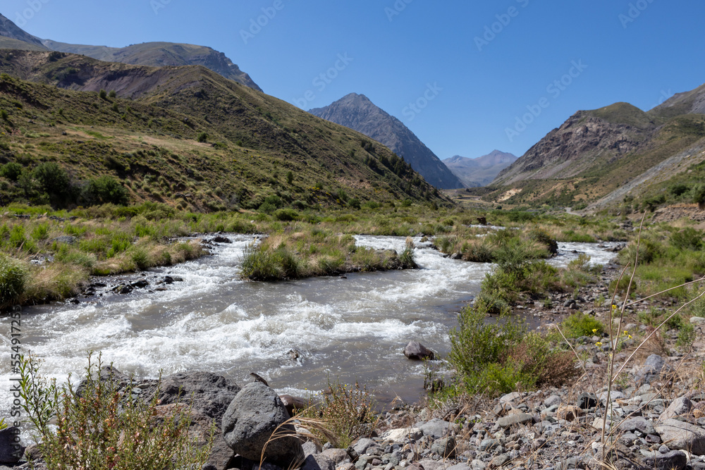 Landscape at Paso Vergara - crossing the border from Chile to Argentina while traveling South America Landscape at Paso Vergara - crossing the border from Chile to Argentina while traveling South America