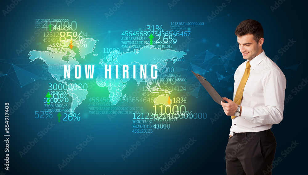 Businessman thinking about market concept Businessman thinking about market concept