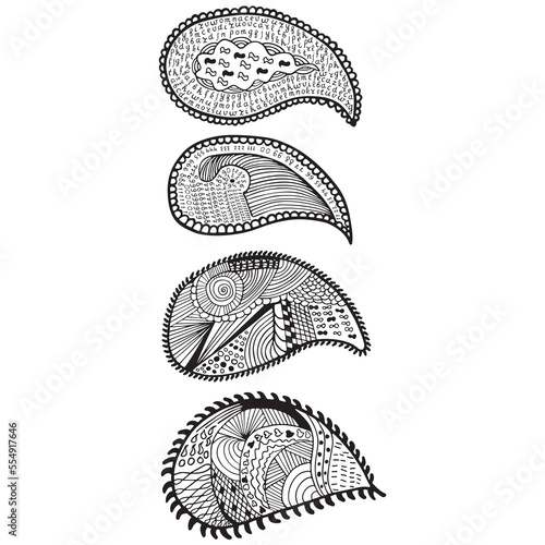Marine microbes hand drawn pattern on white background illustration.