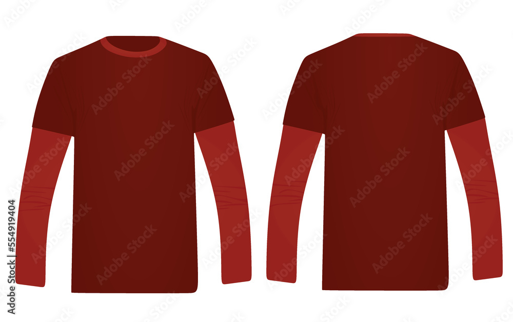 Long sleeve red t shirt. vector illustration Stock Vector | Adobe Stock
