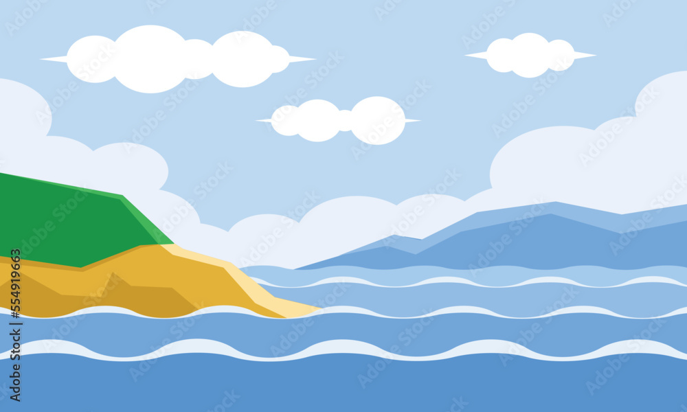 Sea and sky background vector