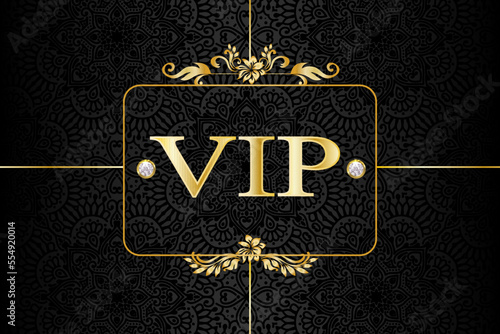 luxury gold and black premium vip card for club members only, golden christmas card