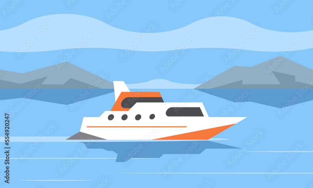 luxury yacht boat background vector