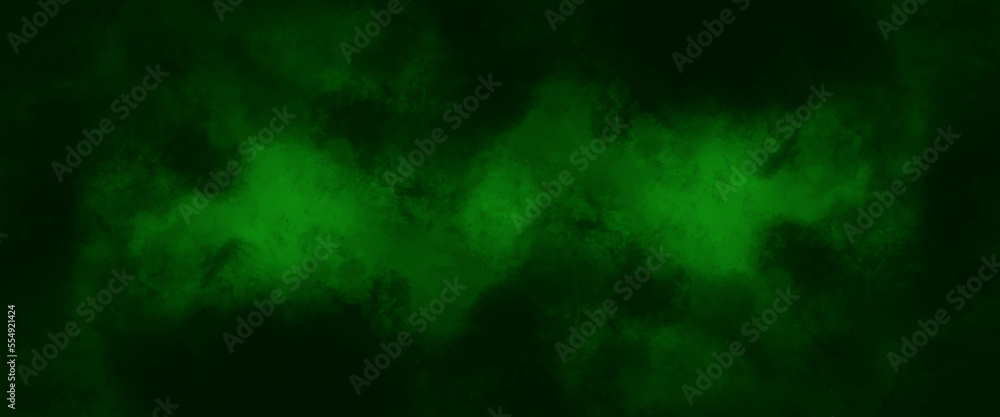 Green watercolor background. Abstract green watercolor on black background with stain texture background design.