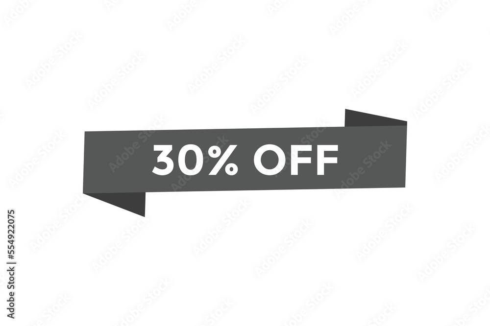 Obraz premium 30% off special offers. Marketing sale banner for discount offer. Hot sale, super sale up to 30% off sticker label template 