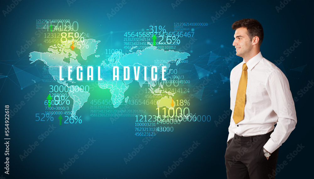 Businessman thinking about market concept Businessman thinking about market concept