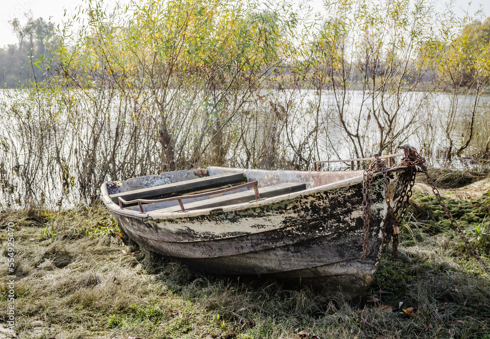 A panoramic view of the lake in autumn. A panoramic view of the lake in autumn.