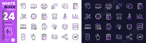Augmented reality, Ph neutral and Privacy policy line icons for website, printing. Collection of Fake news, Inspect, Survey results icons. Cyber attack, Share, Ranking star web elements. Vector