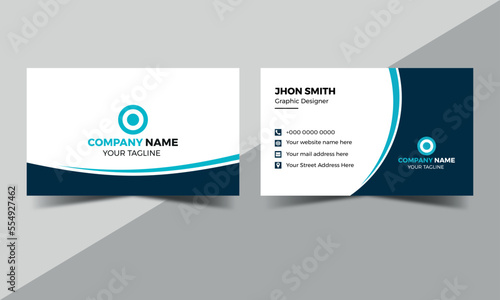 Modern and simple business card design Modern presentation card with company logo Vector business card template Visiting card for business and personal use Vector illustration design