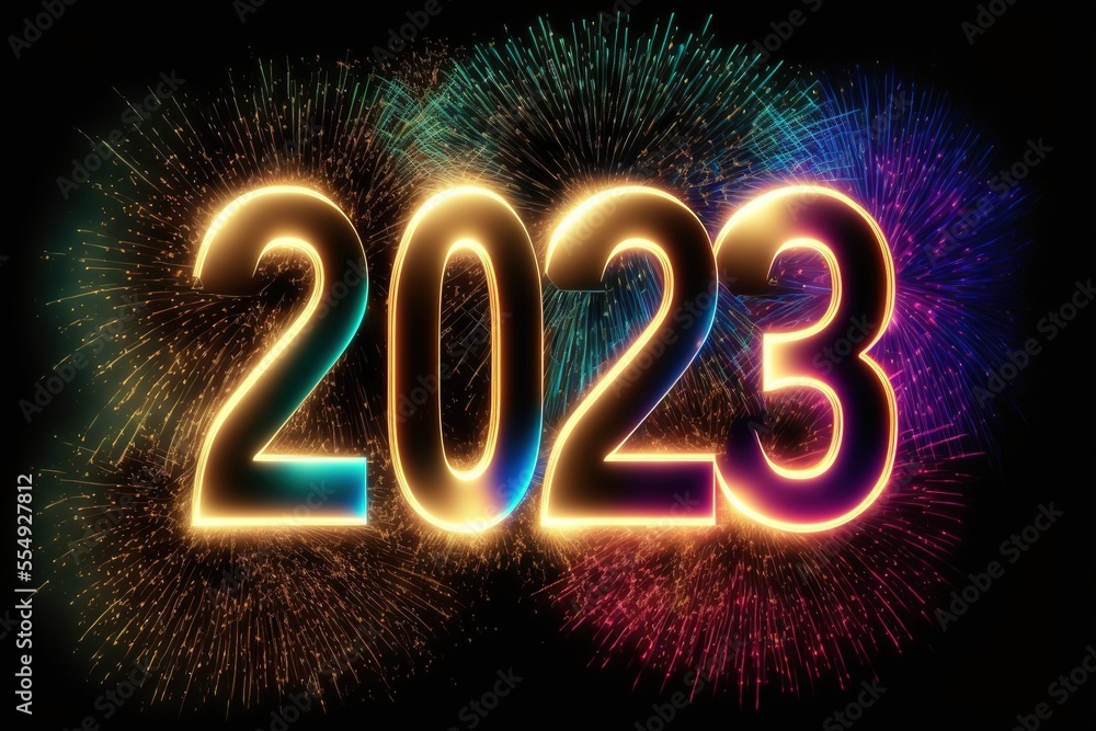 New year 2023 sparkling fireworks Generative AI New year 2023 sparkling fireworks Generative AI
