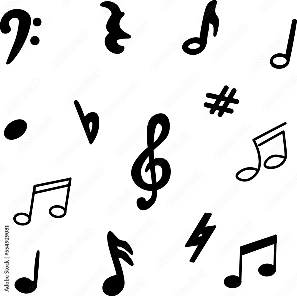 set of musical notes and signs set of musical notes and signs