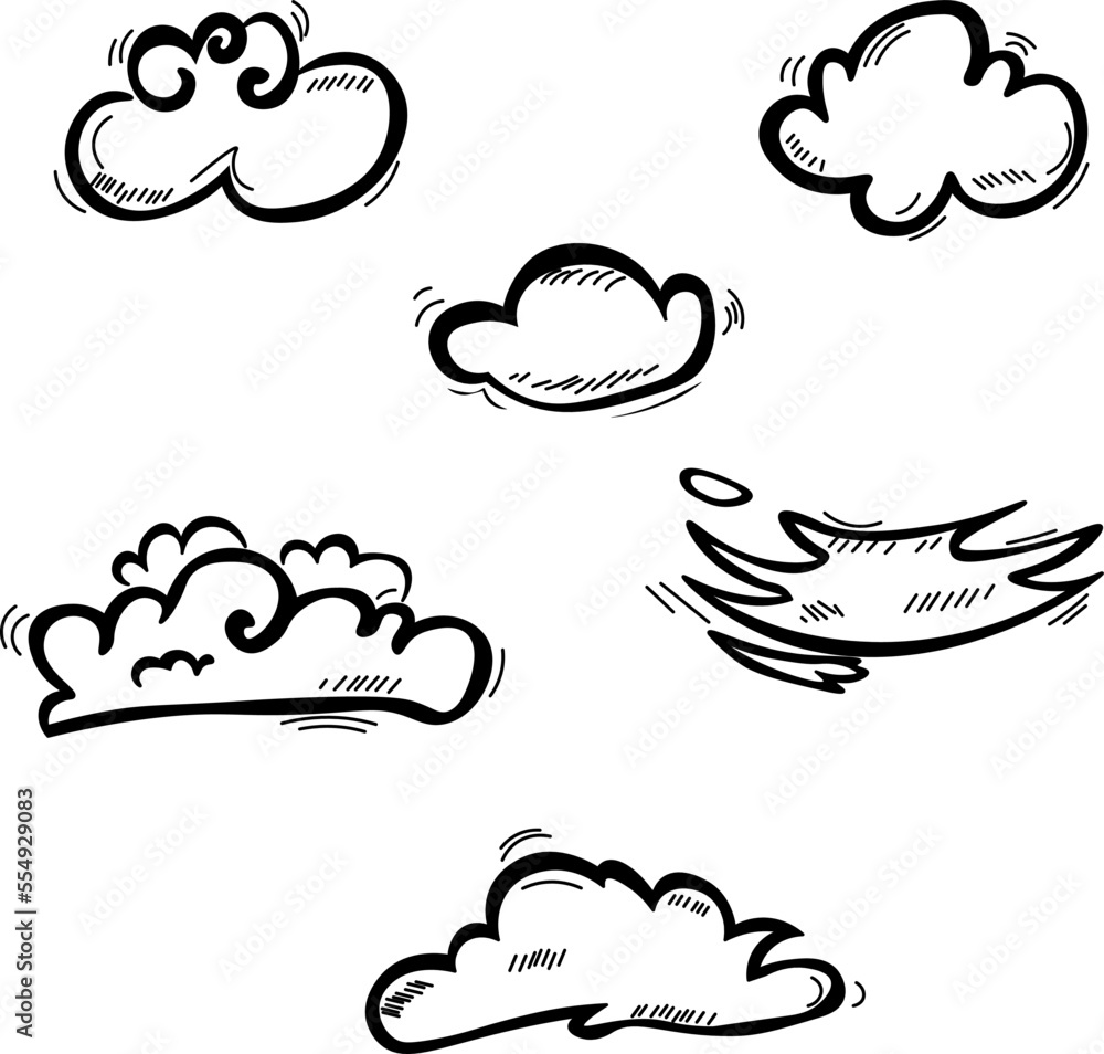 Fototapeta premium set of clouds of various shapes