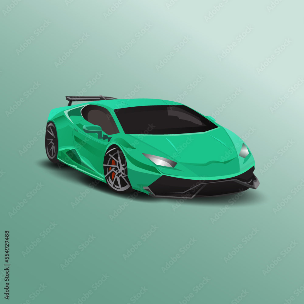 Green Sports Car Vector Illustration Green Sports Car Vector Illustration