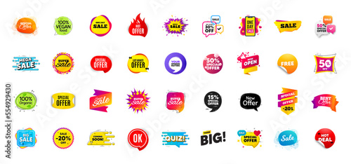 Discount offer tag banners. Price deal sale stickers. Black friday special offer tags. Sale bubble coupon. Promotion discount banner templates design. Promo offer sticker. Flash deal badges. Vector