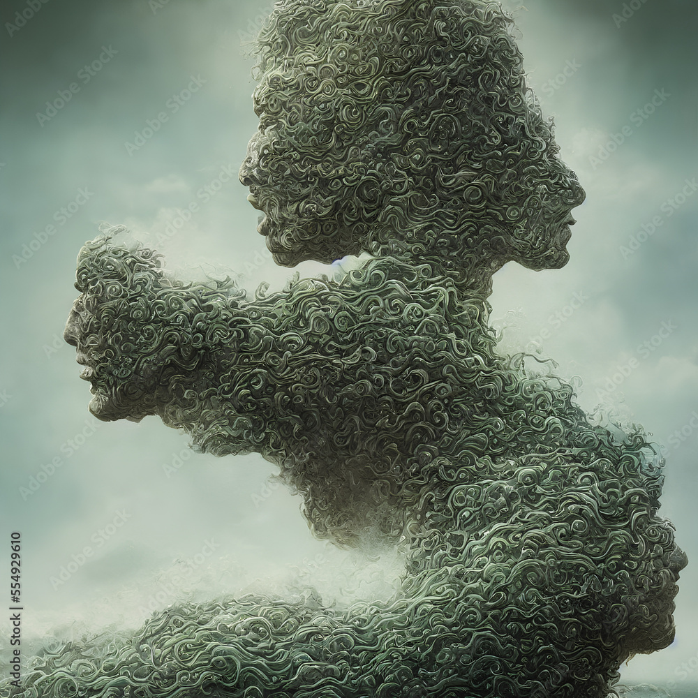 3d rendered illustration of human head, created with AI TECHNOLOGY 3d rendered illustration of human head, created with AI TECHNOLOGY