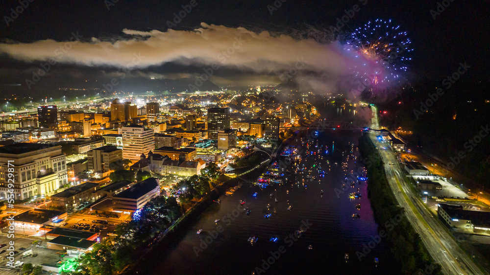 Fototapeta premium Fireworks on the River