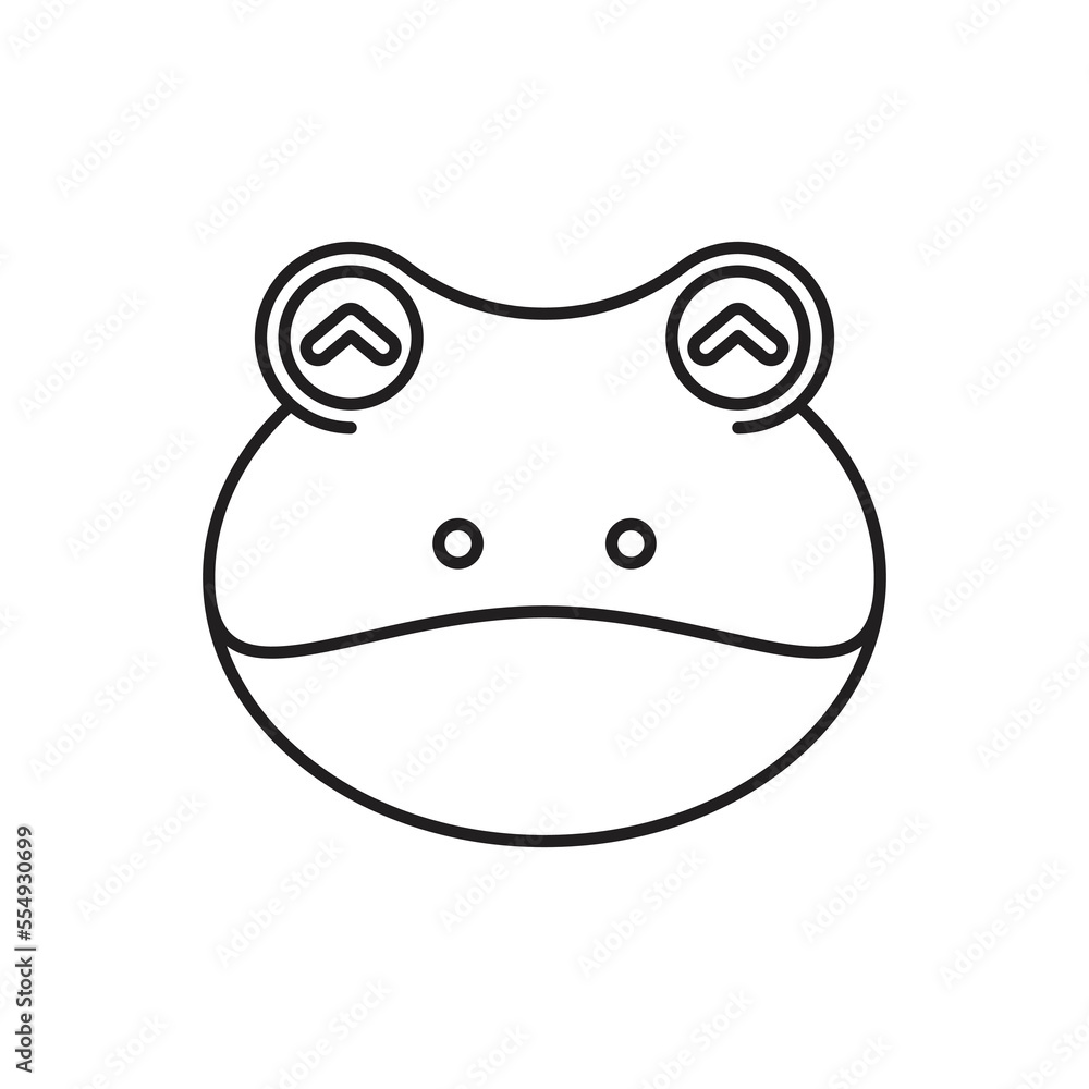 Frog face icon design. Frog animal vector icon. isolated on white background. vector illustration Frog face icon design. Frog animal vector icon. isolated on white background. vector illustration