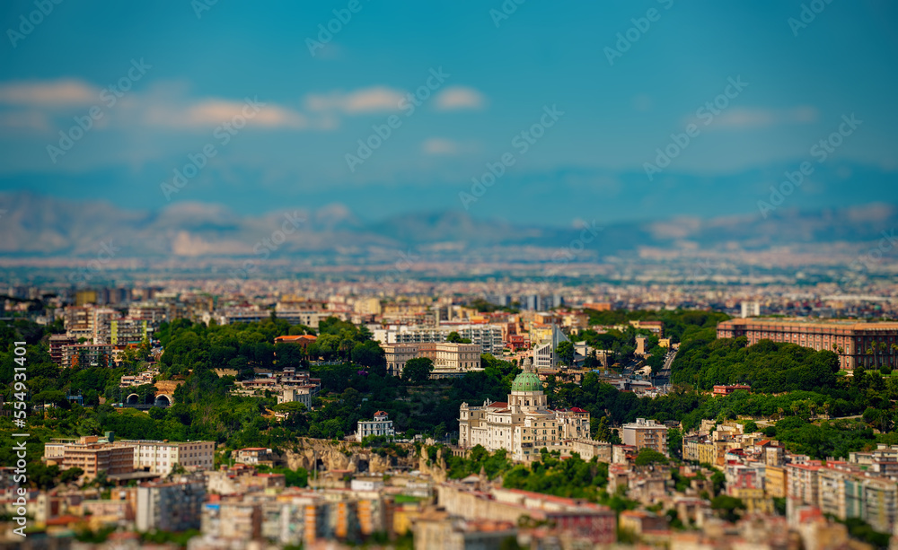 View of the Capodimonte residential area of Naples, Italy.