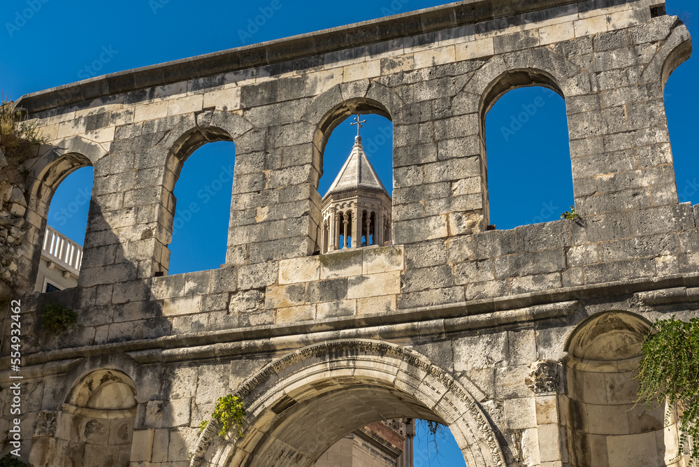 St Domnius Bell Tower on the Peristyle of Diocletian's Palace; Split, Croatia St Domnius Bell Tower on the Peristyle of Diocletian's Palace; Split, Croatia