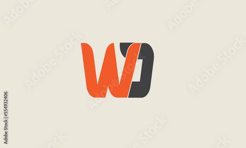WD , DW  Logo Design Abstract Vector monogram.