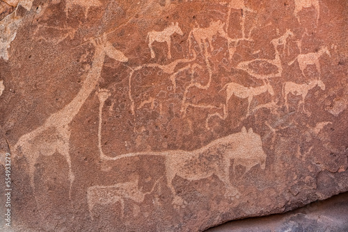 Twyfelfontein, an ancient rock engravings site in Damaraland; Kunene Region, Namibia photo