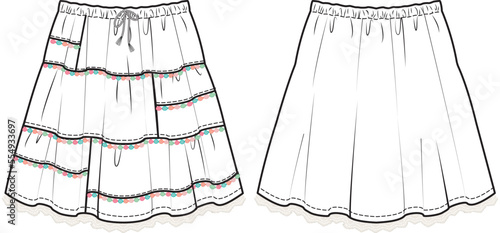 GIRLS AND TEENS BOTTOM WEAR SKIRT VECTOR