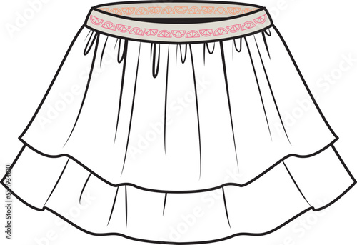 GIRLS AND TEENS BOTTOM WEAR SKIRT VECTOR