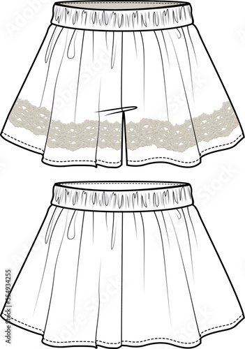 GIRLS AND TEENS BOTTOM WEAR SKIRT VECTOR