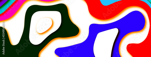 Colorful papercut background colorful dynamic wavy layers. Abstract colorful papercut wavy overlap layers background. Colorful papercut and multilayer cutout geometric pattern on vector. 