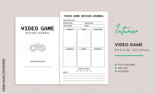 Video Game Review Journal KDP Interior Template