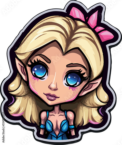 Cute blonde girl with blue eyes