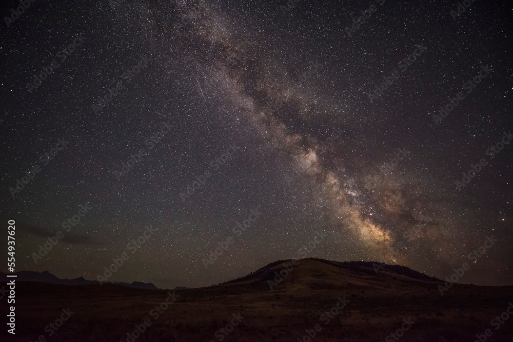 Milky Way Galaxy in the night sky; United States of America Stock Photo