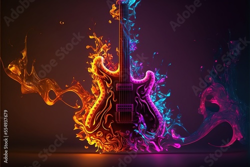 Digital illustration about guitar.