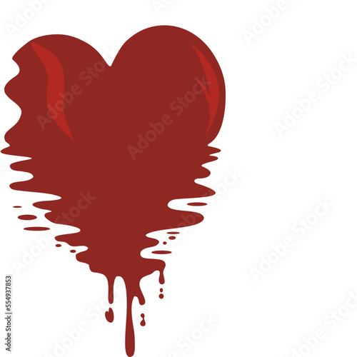 heart melting in liquid.