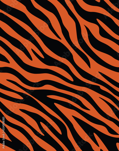 tiger pattern seamless animal print  orange background black stripes  textile design