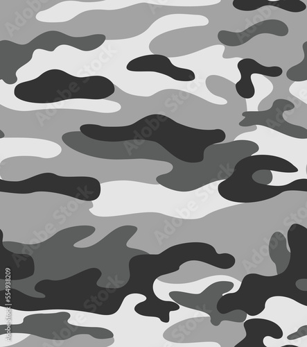 
Trendy camouflage gray pattern vector winter background, classic texture disguise