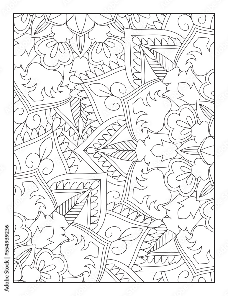 Coloring Page For Adult, Pattern Mandala Coloring Page, Coloring Book