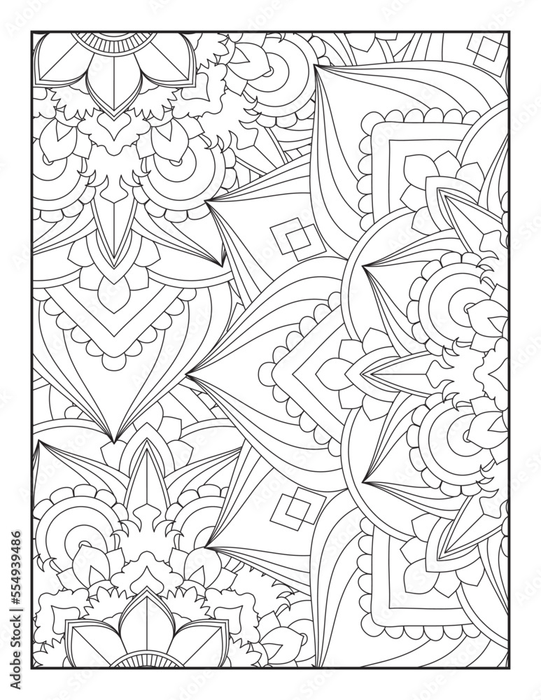 Fototapeta premium Coloring Page For Adult, Pattern Mandala Coloring Page, Coloring Book