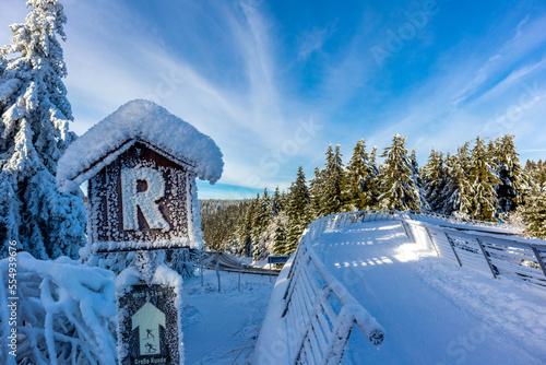 Schöne Winterlandschaft auf den Höhen des Thüringer Waldes bei Oberhof - Thüringen
