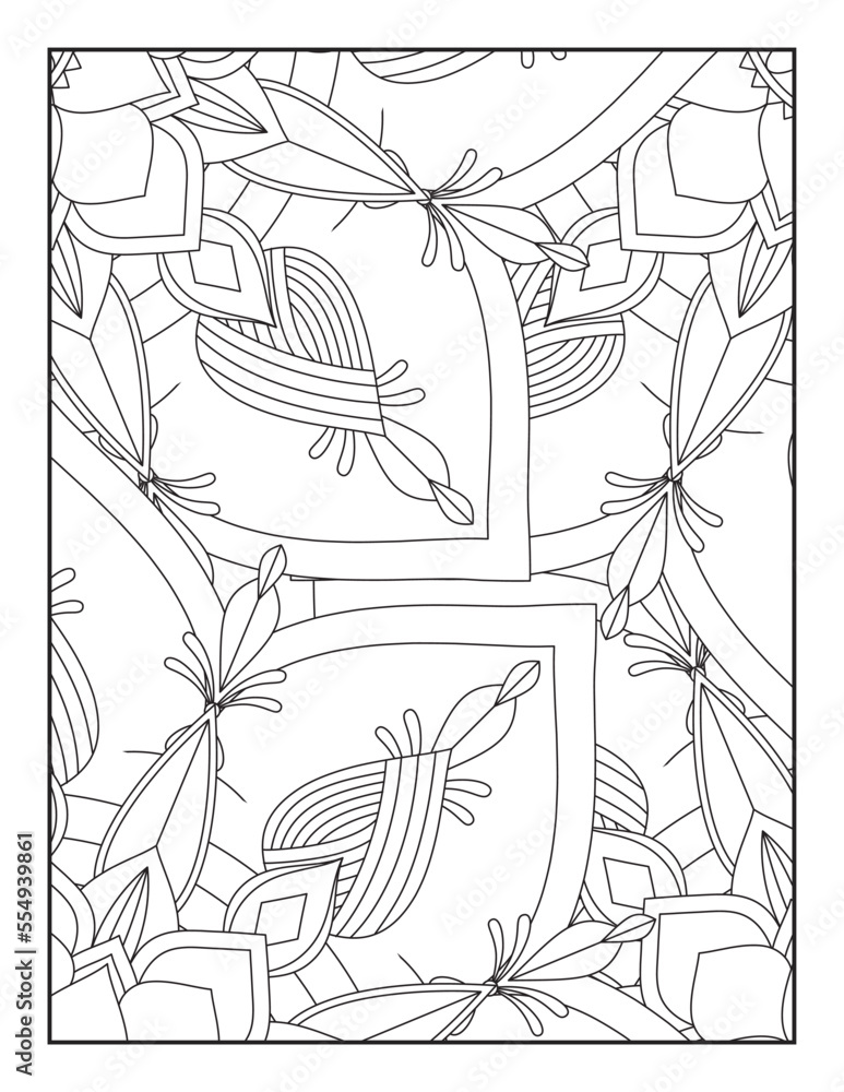 Fototapeta premium Coloring Page For Adult, Pattern Mandala Coloring Page, Coloring Book