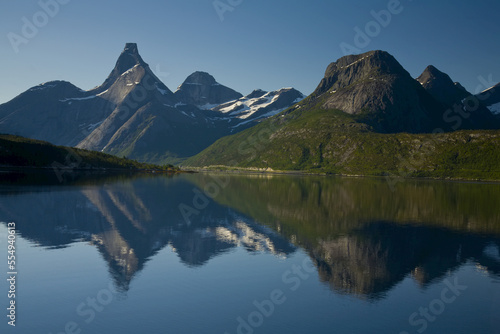 Statin Peak reflected in a still body of water. photo