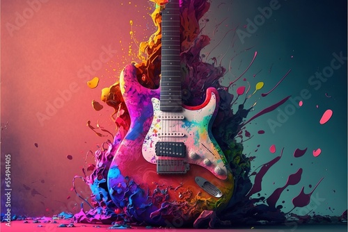 Digital illustration about guitar.