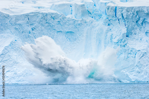 An explosive calving event near Paradise Harbor, Antarctica. photo