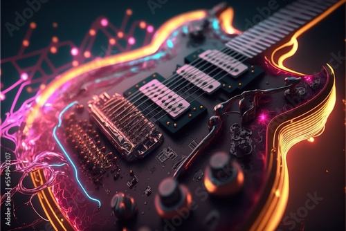 Digital illustration about guitar.