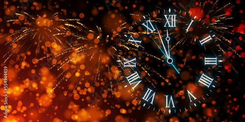 Canvas Print sfondo, orologio, conto alla rovescia, mezzanotte,