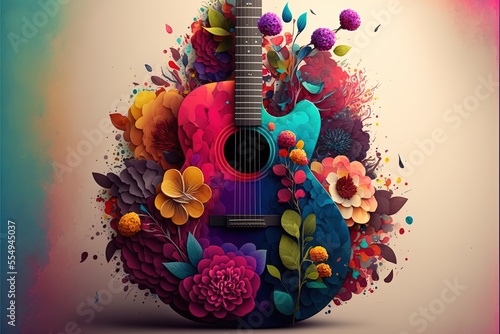 Digital illustration about guitar.