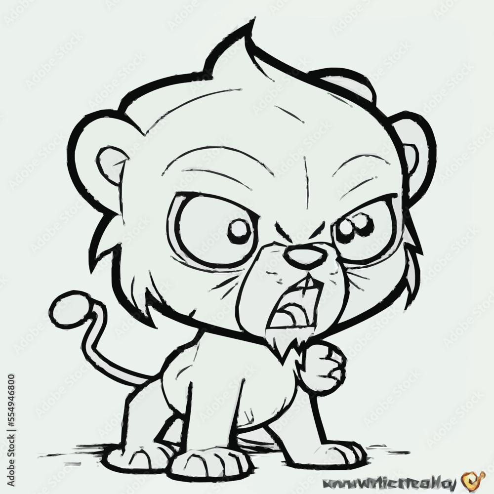 Obraz premium Vector illustration of a Baby Lion