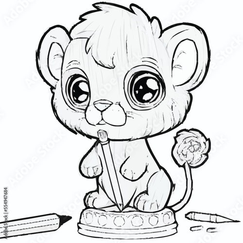 Vector illustration of a Baby Lion