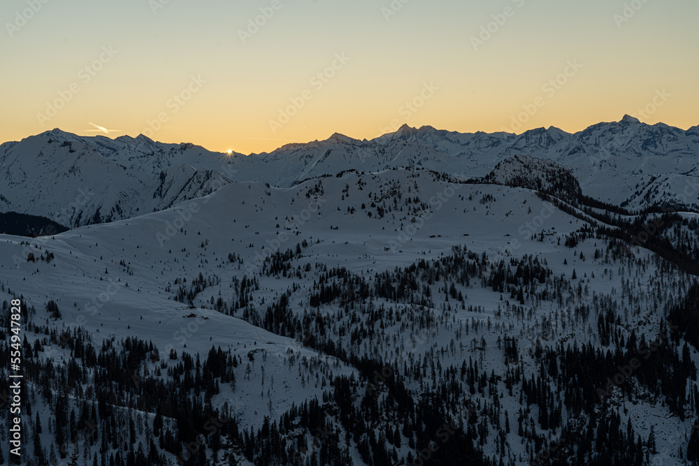 Sunset mood in the salzburger alps.